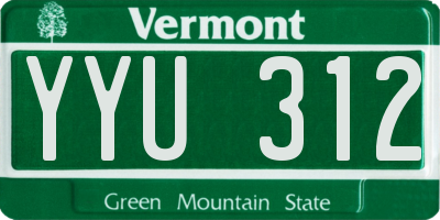VT license plate YYU312