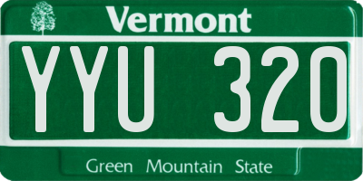 VT license plate YYU320