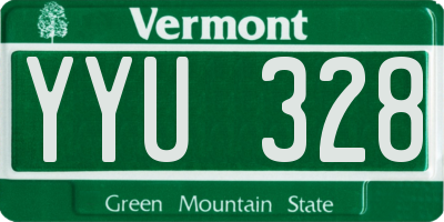 VT license plate YYU328