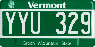 VT license plate YYU329