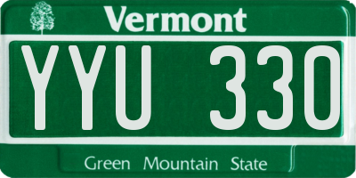 VT license plate YYU330