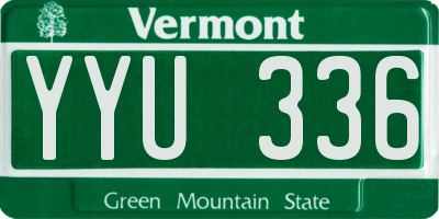VT license plate YYU336