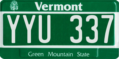 VT license plate YYU337