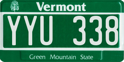 VT license plate YYU338