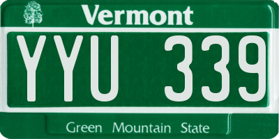 VT license plate YYU339