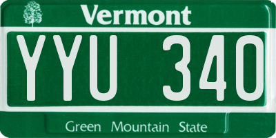 VT license plate YYU340