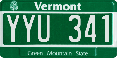 VT license plate YYU341