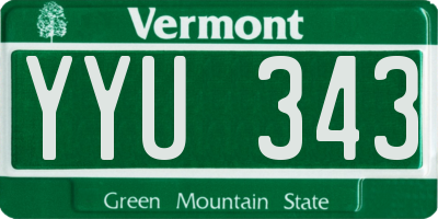 VT license plate YYU343