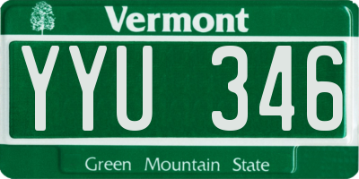 VT license plate YYU346