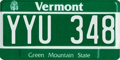 VT license plate YYU348