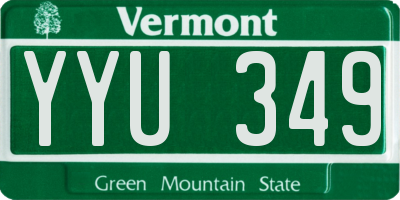 VT license plate YYU349