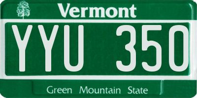 VT license plate YYU350