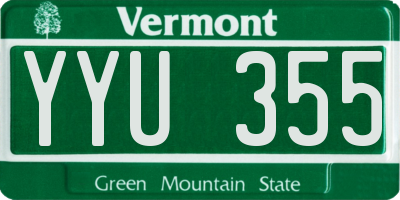 VT license plate YYU355