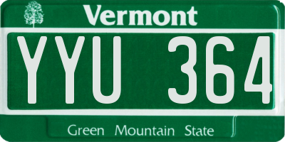 VT license plate YYU364