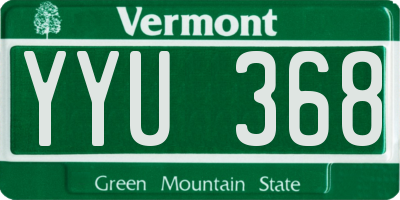 VT license plate YYU368