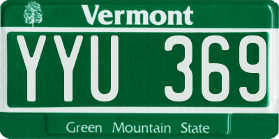 VT license plate YYU369