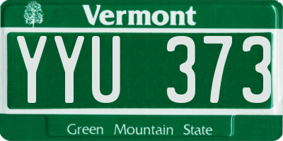 VT license plate YYU373