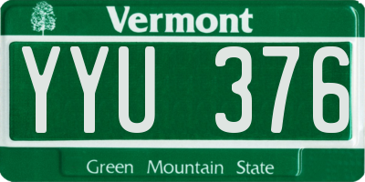 VT license plate YYU376