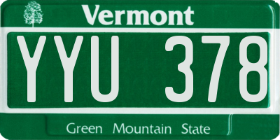 VT license plate YYU378