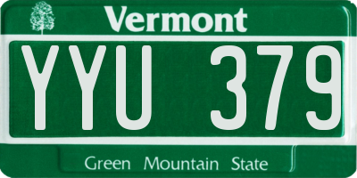 VT license plate YYU379