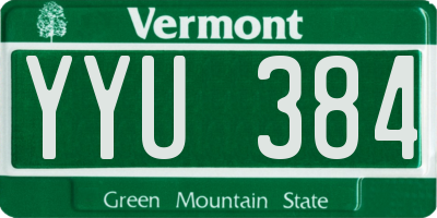 VT license plate YYU384