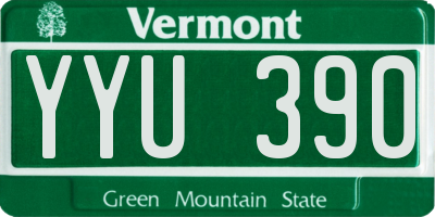 VT license plate YYU390