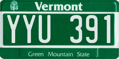 VT license plate YYU391