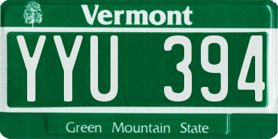 VT license plate YYU394