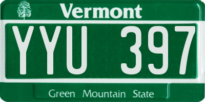 VT license plate YYU397