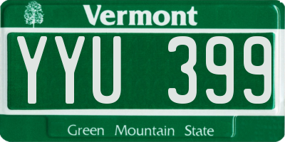 VT license plate YYU399