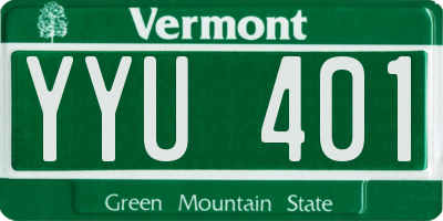 VT license plate YYU401