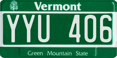 VT license plate YYU406
