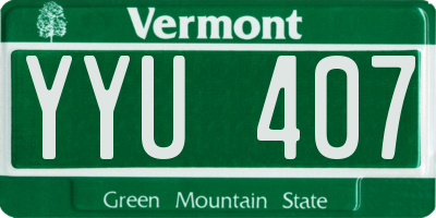 VT license plate YYU407