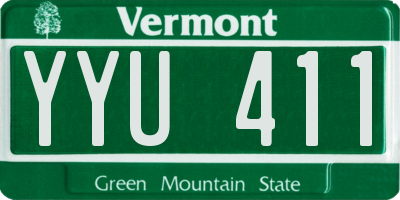 VT license plate YYU411