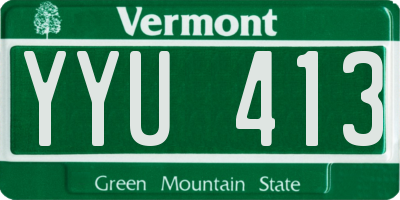 VT license plate YYU413
