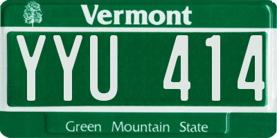 VT license plate YYU414