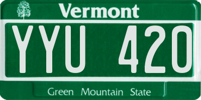 VT license plate YYU420