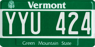 VT license plate YYU424