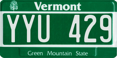 VT license plate YYU429