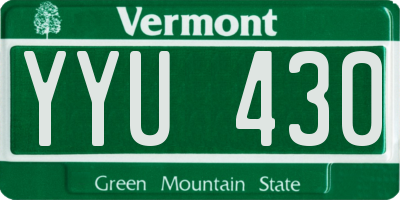 VT license plate YYU430