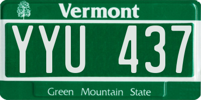 VT license plate YYU437