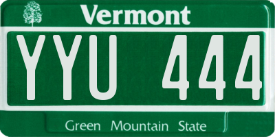 VT license plate YYU444
