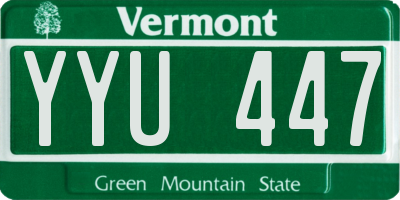 VT license plate YYU447