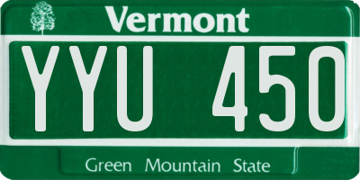 VT license plate YYU450