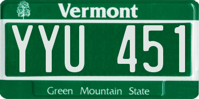 VT license plate YYU451