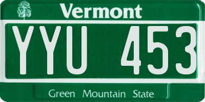 VT license plate YYU453