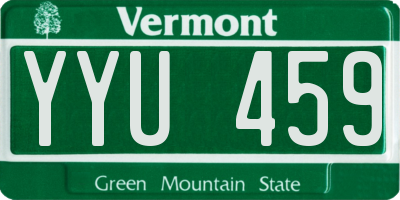 VT license plate YYU459