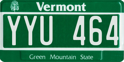 VT license plate YYU464
