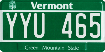 VT license plate YYU465