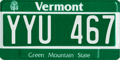 VT license plate YYU467